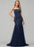 Lace Sweep Prom Dresses Tulle Neckline With Nathaly Train Sequins Square Trumpet/Mermaid