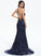 With Yamilet Train V-neck Sequined Sweep Prom Dresses Sequins Trumpet/Mermaid