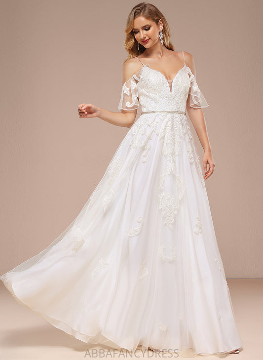 Wedding Dresses Shoulder Wedding Cold Beading Floor-Length A-Line Lace Dress Mya Tulle With Sequins