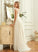 Tulle Wedding Dresses Scoop Wedding With Ruffle Lace Neck Dress Averi Lace A-Line Train Sweep
