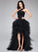 One-Shoulder Cascading Kylee Tulle Beading Ball-Gown/Princess Sequins Appliques Asymmetrical Prom Dresses Ruffles Lace With