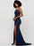 Train Front Trumpet/Mermaid With Leilani Square Neckline Prom Dresses Sweep Jersey Split