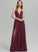 Front Raegan V-neck Split Floor-Length Lace With Prom Dresses A-Line