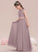 A-Line Juliana Scoop Chiffon Floor-Length Junior Bridesmaid Dresses Neck