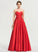 Pockets Beading Floor-Length Abigayle Sweetheart Prom Dresses Sequins Ball-Gown/Princess Satin With