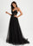 Pleated With Prom Dresses Ball-Gown/Princess V-neck Train Tulle Angeline Sweep