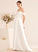 Sweep Dress Train With Lilian Split Off-the-Shoulder Ruffle Front Wedding Dresses Wedding A-Line