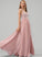 Front A-Line Beading With Floor-Length Prom Dresses Chiffon Split V-neck Jaylene Sequins