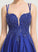 Satin Sequins Floor-Length Prom Dresses With Alani Front Ball-Gown/Princess V-neck Split