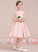 Sierra Bow(s) Satin Junior Bridesmaid Dresses A-Line Neckline Knee-Length Square With
