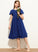 Scoop Azul Knee-Length Chiffon A-Line Junior Bridesmaid Dresses Neck With Bow(s)