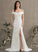 With Dress Front Sweep Wedding Dresses Ruffle Rory Off-the-Shoulder Stretch Crepe Sheath/Column Split Wedding Train