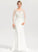 With Trumpet/Mermaid Sequins Kristina V-neck Wedding Wedding Dresses Train Beading Sweep Crepe Dress Stretch