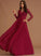 With Chiffon Floor-Length V-neck Hadley A-Line Lace Prom Dresses