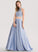 With Ball-Gown/Princess Beading Neck Floor-Length Sequins Prom Dresses Satin Scoop Briana