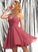 Prom Dresses V-neck A-Line Short/Mini Chiffon Phoebe Ruffle With