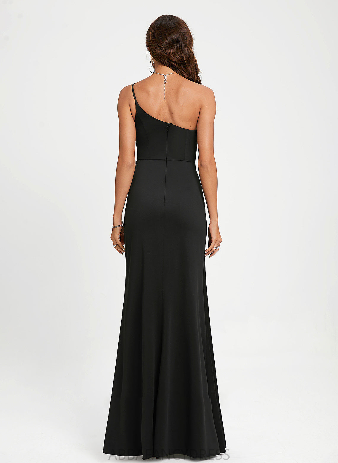 One-Shoulder Jersey Sheath/Column Amya Floor-Length Prom Dresses
