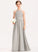 Lace A-Line With Nancy Chiffon Scoop Ruffle Junior Bridesmaid Dresses Neck Floor-Length