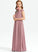 Floor-Length Junior Bridesmaid Dresses Scoop Lace Neck A-Line Chiffon Janessa