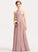Chiffon Neck Cadence Floor-Length Junior Bridesmaid Dresses A-Line Scoop Lace