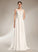Wedding Sweep A-Line Clare Lace With Sequins Wedding Dresses Illusion Dress Train