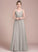 Beading Prom Dresses Maci Floor-Length Ruffle Tulle Ball-Gown/Princess With V-neck