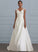 Satin Ball-Gown/Princess Dress With Mariam Train Sequins Wedding Dresses Ruffle Beading Sweep V-neck Wedding
