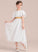 Ruffle A-Line Junior Bridesmaid Dresses Sash With Chiffon Scoop Cecilia Neck Tea-Length