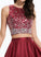 With Prom Dresses Haven Sequins Satin Scoop Neck A-Line Floor-Length Beading