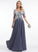 A-Line With Prom Dresses V-neck Arianna Chiffon Sequins Floor-Length Split Front