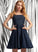 Square Sequins Short/Mini Neckline Prom Dresses Lace Satin Aliza With A-Line