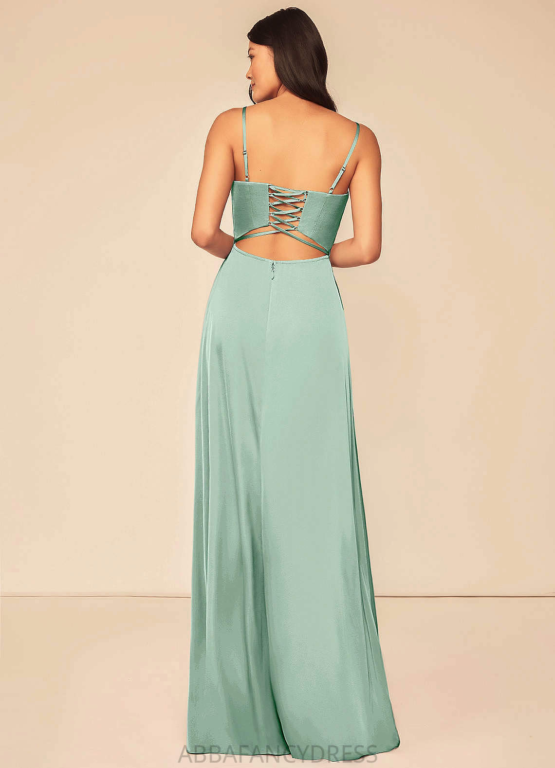 Aylin Floor Length A-Line/Princess Spaghetti Staps Natural Waist Sleeveless Bridesmaid Dresses
