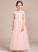 With Floor-Length Lace Tulle Junior Bridesmaid Dresses Evelin Neck Scoop A-Line Bow(s)