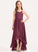 Bethany Junior Bridesmaid Dresses A-Line Bow(s) Scoop Neck With Ruffles Cascading Asymmetrical Chiffon