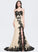 Front With Lily Trumpet/Mermaid Prom Dresses Sweep Sweetheart Split Train Lace Sequins