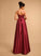 Floor-Length Neckline A-Line Arianna Satin Square Prom Dresses