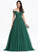 Prom Dresses With Tulle Lace Sweep V-neck Train Ayanna Ball-Gown/Princess