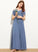 Bow(s) Chiffon Ruffle A-Line Off-the-Shoulder Floor-Length Lilith With Junior Bridesmaid Dresses