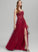 Sequins Floor-Length Neckline Square A-Line Tulle Split Kaylah With Front Prom Dresses