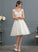 Knee-Length A-Line Rylie Tulle Dress Wedding Dresses Wedding Lace V-neck