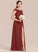 Luna Chiffon Split Cascading Junior Bridesmaid Dresses Ruffles A-Line With V-neck Front Floor-Length