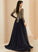 Raven V-neck Sequins Train Prom Dresses Tulle With Sweep Lace Ball-Gown/Princess