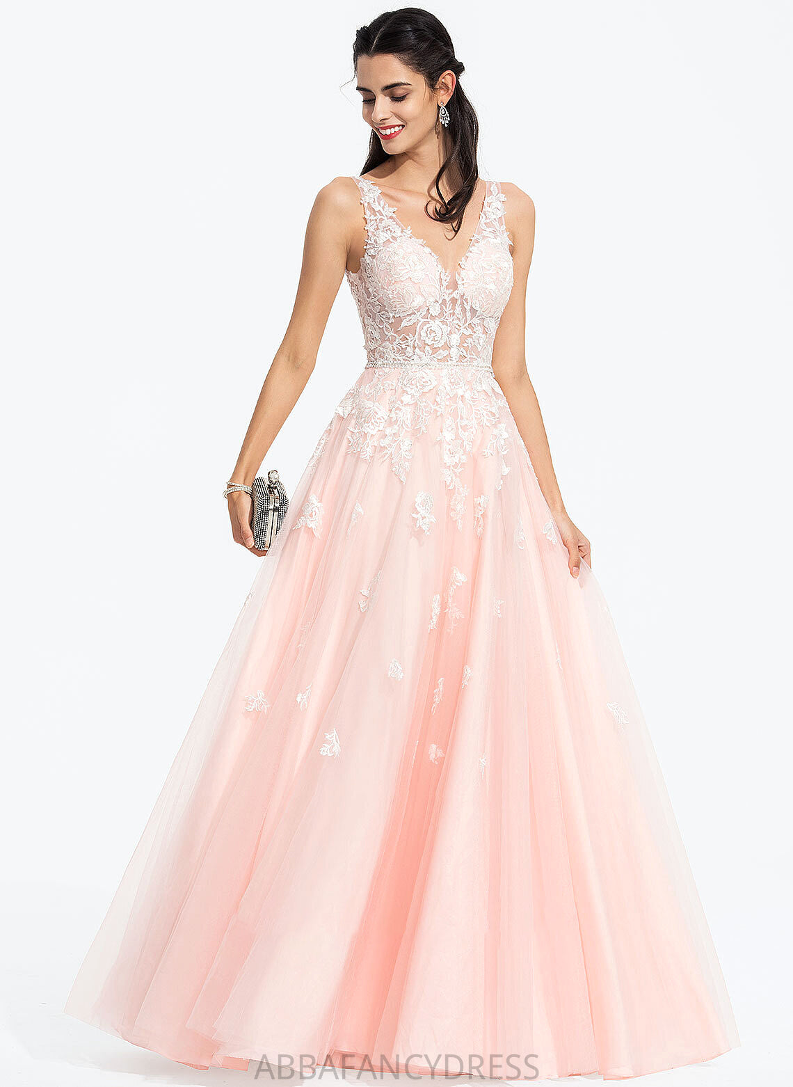 Tulle Wedding With Clare Beading Dress Wedding Dresses Floor-Length V-neck Ball-Gown/Princess Sequins