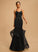 Nayeli V-neck Floor-Length Satin Prom Dresses Trumpet/Mermaid
