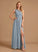 Floor-Length One-Shoulder Lace Silhouette Embellishment Length A-Line Fabric Sequins Neckline Dixie Sleeveless