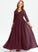 Lace Chiffon V-neck Floor-Length A-Line Junior Bridesmaid Dresses Kenna