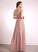 Fabric Floor-Length Embellishment Bow(s) Length Silhouette Straps A-Line Marina Natural Waist Sleeveless A-Line/Princess
