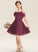 Bow(s) Knee-Length Off-the-Shoulder A-Line Cascading Junior Bridesmaid Dresses With Ruffles Chiffon Roselyn
