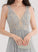 Lea V-neck Beading Sequins With Prom Dresses Floor-Length A-Line Chiffon