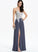 Floor-Length Split Sequins Chiffon Rebecca With Prom Dresses Front Beading A-Line Lace
